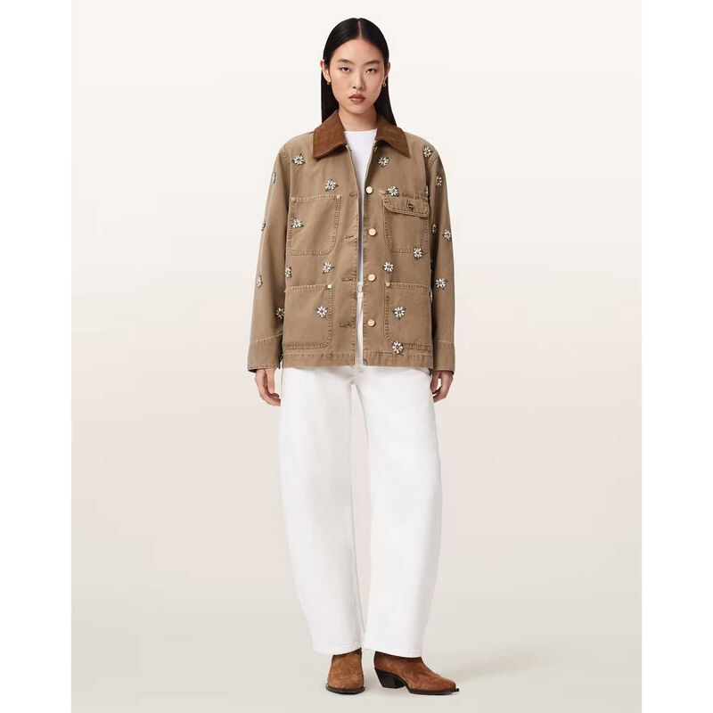 AllSaints Bex Embellished Denim Jacket image number 3